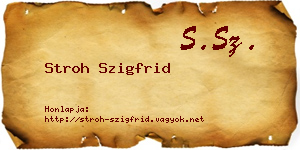 Stroh Szigfrid névjegykártya